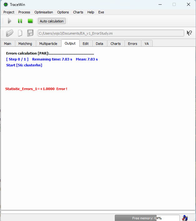 Error study window